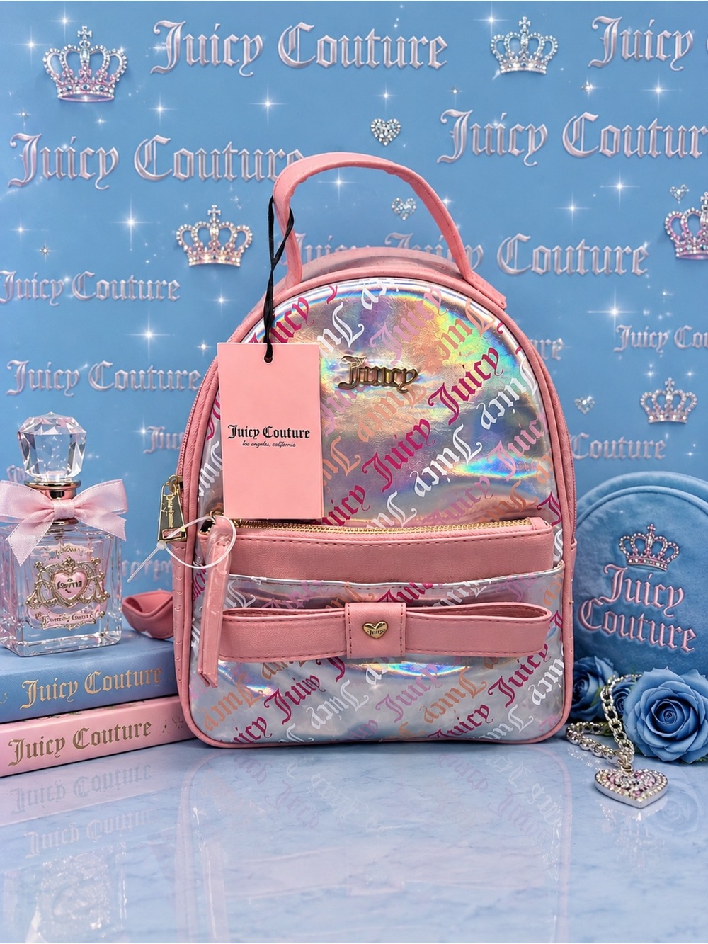Juicy couture peek a bow backpack purse